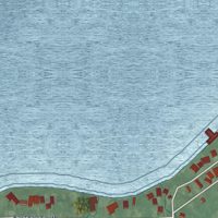 Second close-up of the map of Adams Lake, Indiana print showing more streets and buildings
