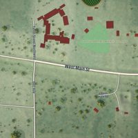 Second close-up of the map of Adams, Minnesota print showing more streets and buildings
