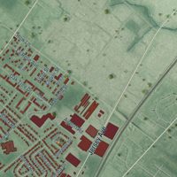 Second close-up of the map of Adams, New Jersey print showing more streets and buildings