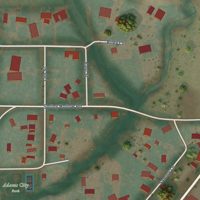 Second close-up of the map of Adams, Oregon print showing more streets and buildings