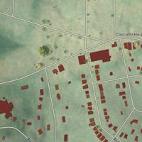Second close-up of the map of Adams Park, Georgia print showing more streets and buildings
