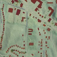Second close-up of the map of Adamsville, Georgia print showing more streets and buildings