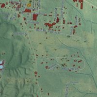 Second close-up of the map of Adamsville, Tennessee print showing more streets and buildings