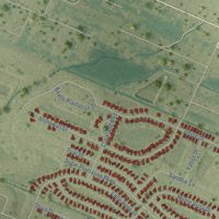Second close-up of the map of Addis, Louisiana print showing more streets and buildings