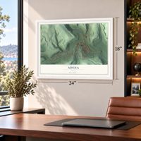 Adena, Ohio map, 18 x 24 inch print in a white frame in a home office