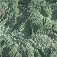 Second close-up of the map of Adjuntas, Puerto Rico print showing more streets and buildings