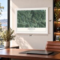 Adjuntas, Puerto Rico map, 18 x 24 inch print in a white frame in a home office