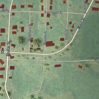 Second close-up of the map of Adrian, Georgia print showing more streets and buildings
