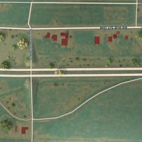 Second close-up of the map of Adrian, Texas print showing more streets and buildings