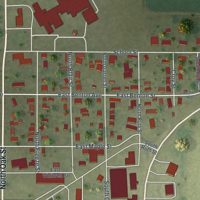 Second close-up of the map of Advance, Missouri print showing more streets and buildings
