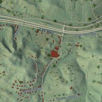 Second close-up of the map of Adwolf, Virginia print showing more streets and buildings