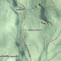 Second close-up of the map of Afton, New York print showing more streets and buildings