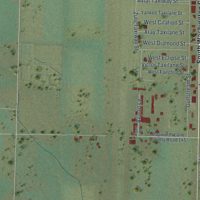 Second close-up of the map of Afton, Wyoming print showing more streets and buildings