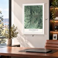 Aguas Buenas, Puerto Rico map, 18 x 24 inch print in a white frame in a home office
