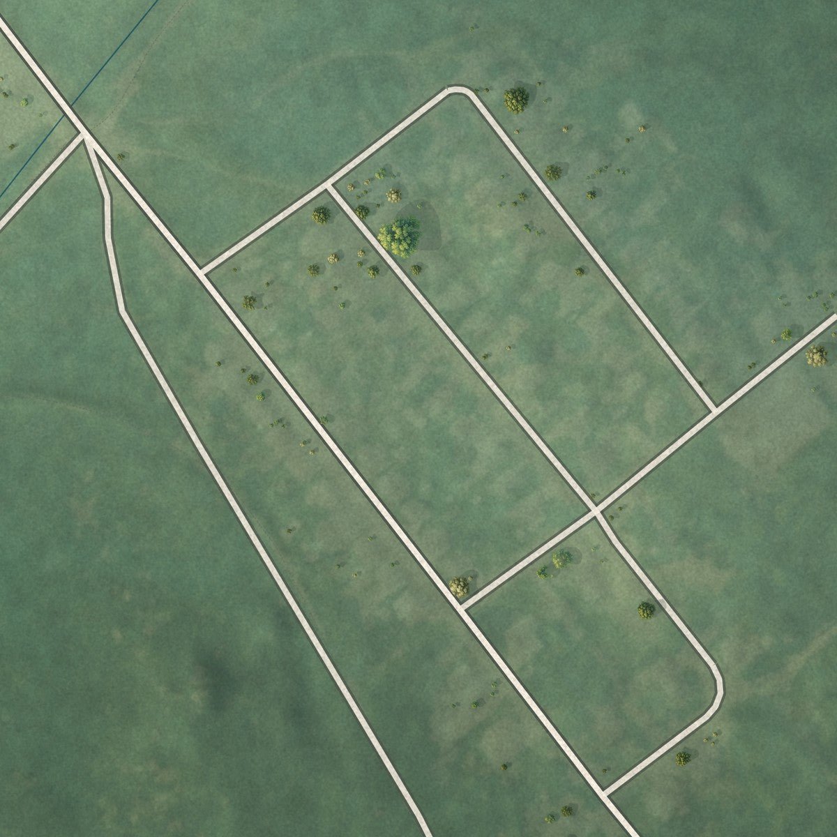 Second close-up of the map of Ahmeek, Michigan print showing more streets and buildings