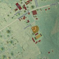 Second close-up of the map of Ailey, Georgia print showing more streets and buildings