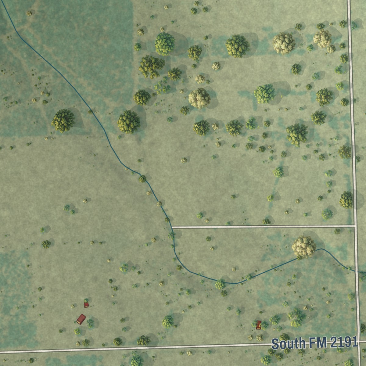 Second close-up of the map of Airport Road Addition, Texas print showing more streets and buildings
