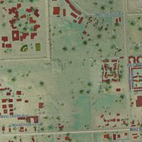 Second close-up of the map of Airway Heights, Washington print showing more streets and buildings