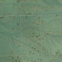 Second close-up of the map of Akins, Oklahoma print showing more streets and buildings