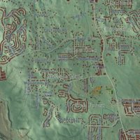 Second close-up of the map of Alabaster, Alabama print showing more streets and buildings