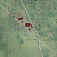 Second close-up of the map of Alaiedon, Michigan print showing more streets and buildings