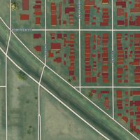 Second close-up of the map of Alamo Placita, Colorado print showing more streets and buildings
