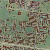 Second close-up of the map of Alamo, Texas print showing more streets and buildings