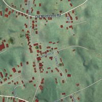 Second close-up of the map of Albany, Kentucky print showing more streets and buildings