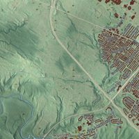 Second close-up of the map of Albany, New York print showing more streets and buildings