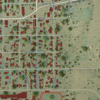 Second close-up of the map of Albany, Texas print showing more streets and buildings