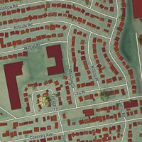 Second close-up of the map of Albertson, New York print showing more streets and buildings