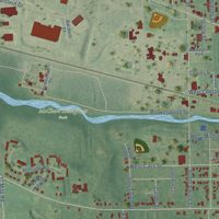Second close-up of the map of Albion, Michigan print showing more streets and buildings