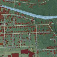 Second close-up of the map of Albion, New York print showing more streets and buildings