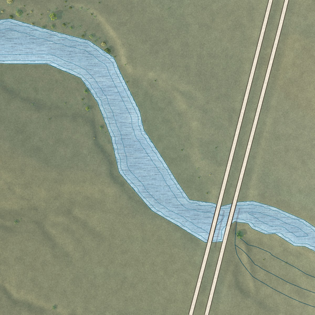 Second close-up of the map of Alcalde, New Mexico print showing more streets and buildings