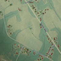 Second close-up of the map of Alcolu, South Carolina print showing more streets and buildings