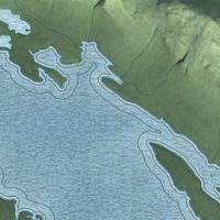 Second close-up of the map of Aleknagik, Alaska print showing more streets and buildings