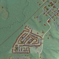 Second close-up of the map of Alexander, Arkansas print showing more streets and buildings