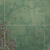 Second close-up of the map of Alexandria, Indiana print showing more streets and buildings