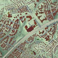 Second close-up of the map of Alexandria, Virginia print showing more streets and buildings