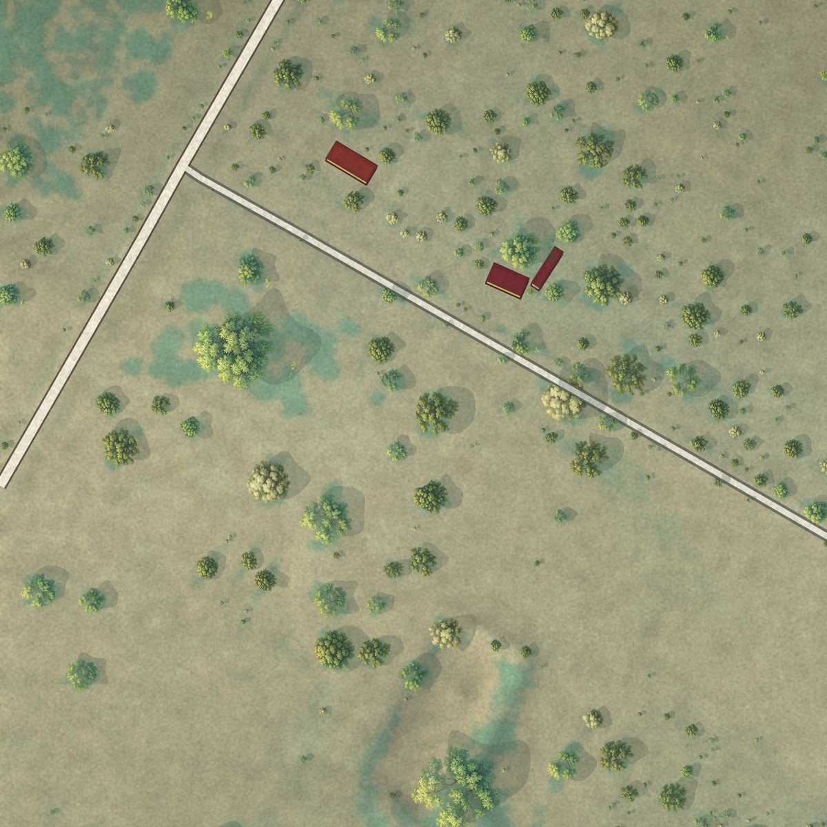 Second close-up of the map of Alfred, Texas print showing more streets and buildings