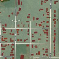 Second close-up of the map of Alger, Ohio print showing more streets and buildings