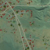 Second close-up of the map of Alger, Washington print showing more streets and buildings