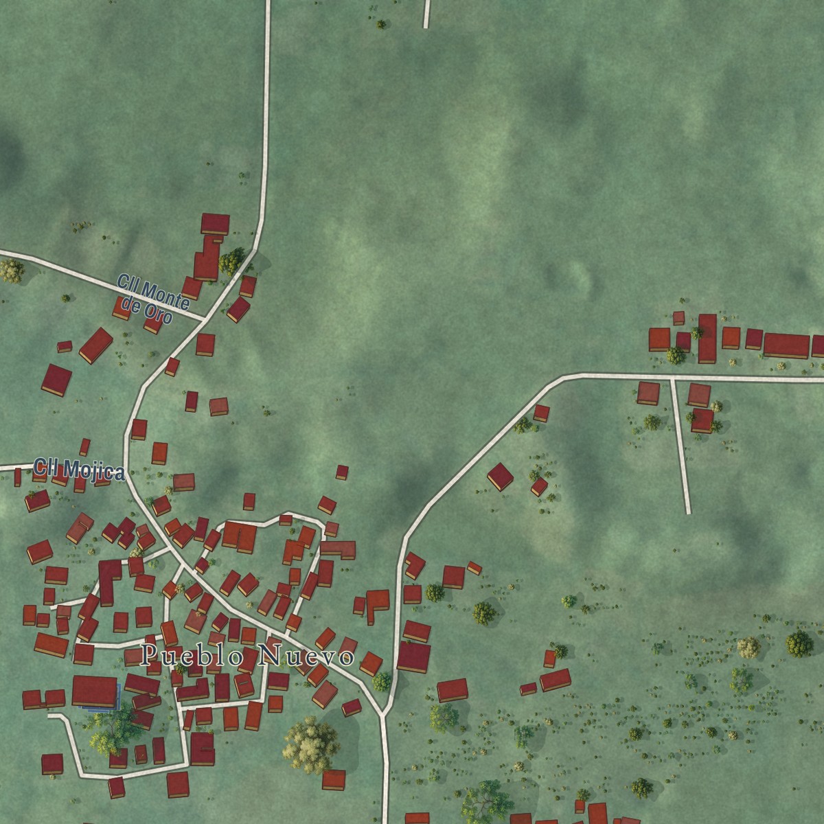 Second close-up of the map of Alianza, Puerto Rico print showing more streets and buildings