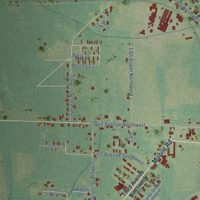 Second close-up of the map of Aliceville, Alabama print showing more streets and buildings