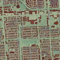 Second close-up of the map of Alief, Texas print showing more streets and buildings