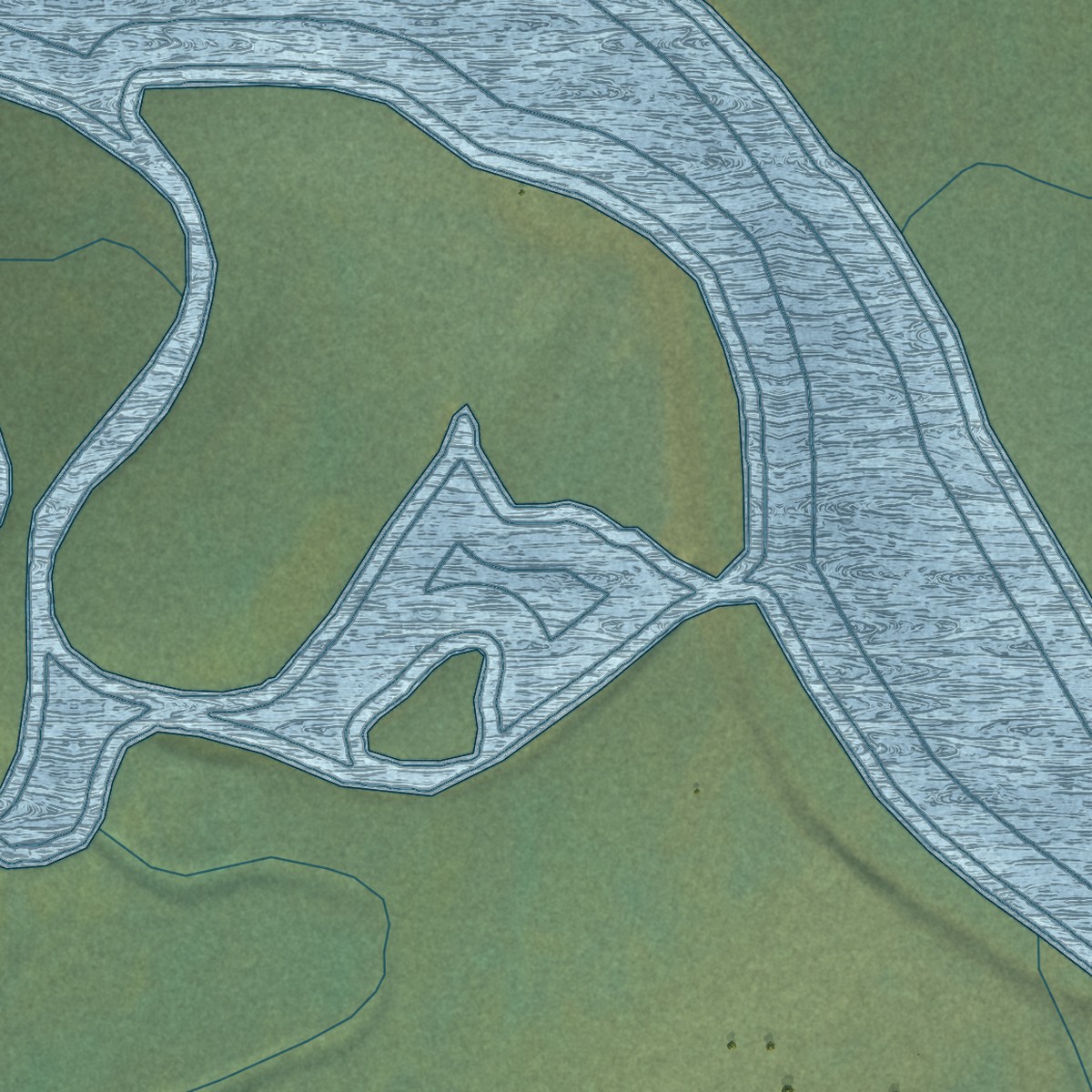 Second close-up of the map of Allakaket, Alaska print showing more streets and buildings