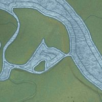 Second close-up of the map of Allakaket, Alaska print showing more streets and buildings