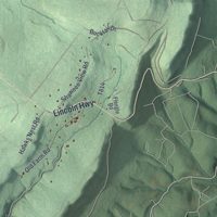 Second close-up of the map of Allegheny, Somerset County, Pennsylvania print showing more streets and buildings