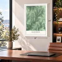 Allegheny, Venango County, Pennsylvania map, 18 x 24 inch print in a white frame in a home office