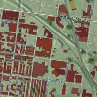 Second close-up of the map of Allegheny West, Philadelphia, Pennsylvania print showing more streets and buildings